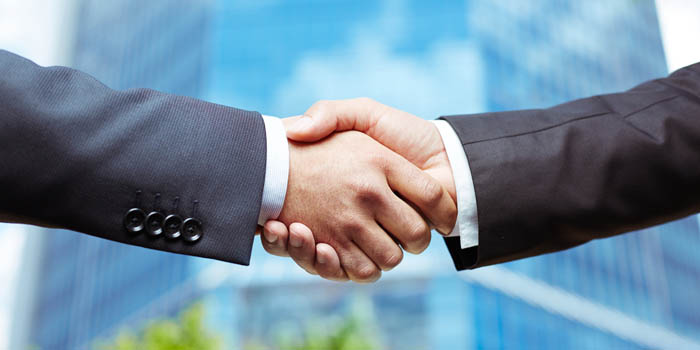 Businessmen shaking hands