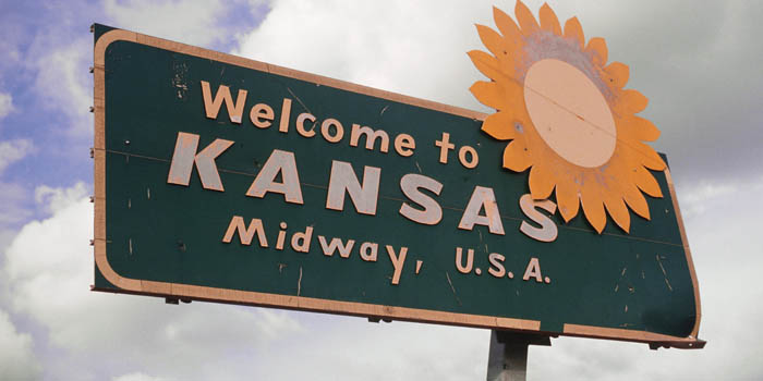 Kansas sign in the USA