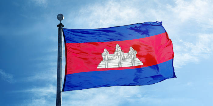 Cambodia and its national flag.