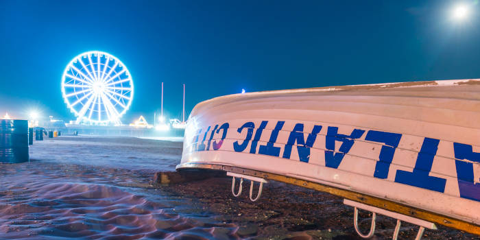 Atlantic City's boat on the beach.