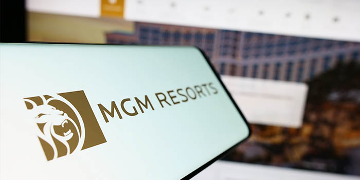 MGM Resorts' logo on a mobile device