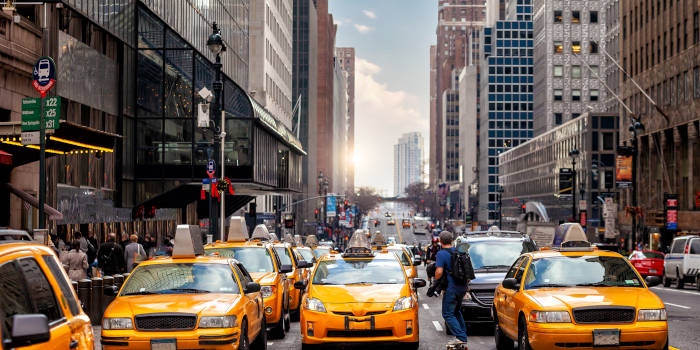 Taxis in Manhattan New York.